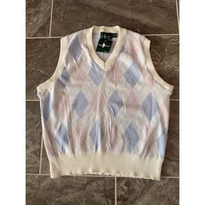 HUNT CLUB Vintage Men's Golf Sweater Vest Pullover Pastel Pink Size XL JCPenney